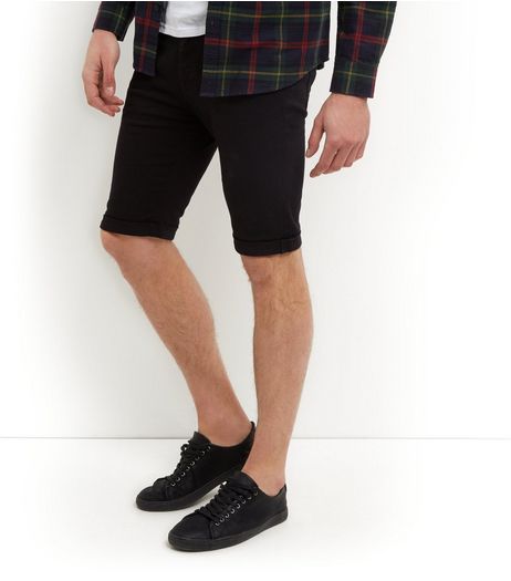 Black Skinny Denim Shorts | New Look