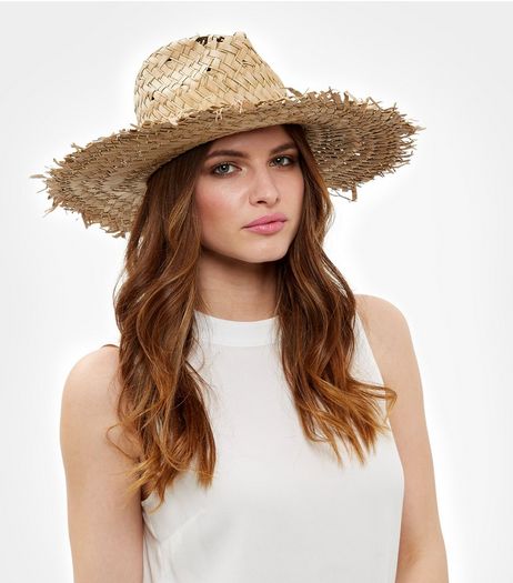Cream Fray Trim Fedora | New Look