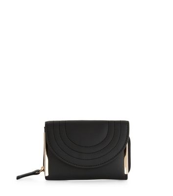 new look black quilted bag