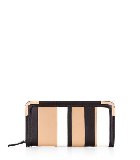 Camel Stripe Purse | New Look
