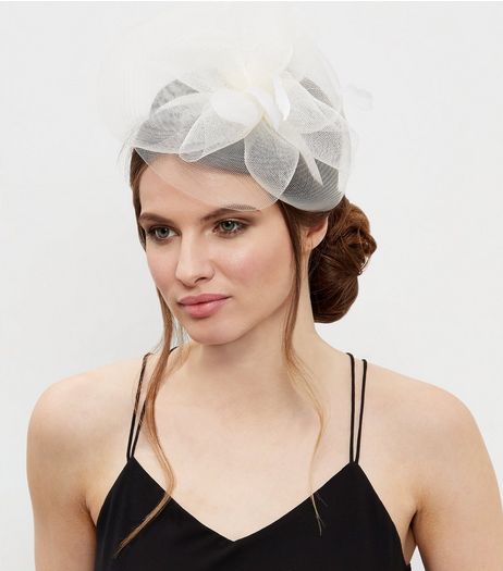 Cream Feather Net Fascinator | New Look