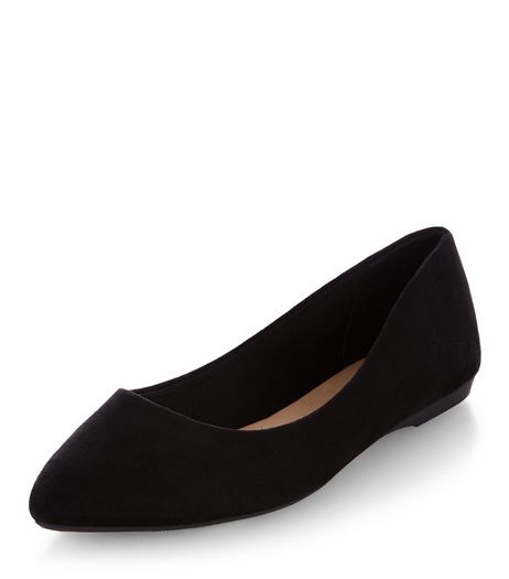 Black Suedette Pointed Pumps | New Look
