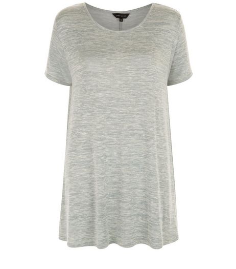 Light Green Fine Knit Swing T-Shirt | New Look