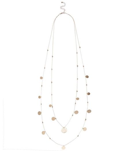 Gold Coin Charm Drop Layered Necklace | New Look