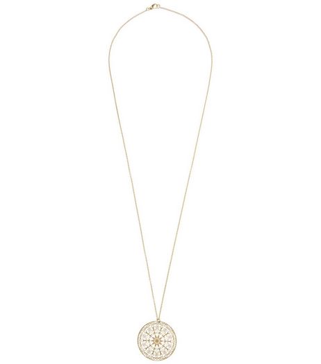 Gold Filigree Disc Necklace | New Look