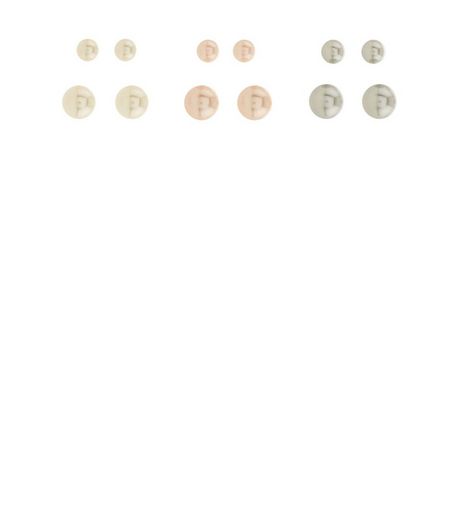 6 Pack Multicoloured Pearl Stud Earrings | New Look