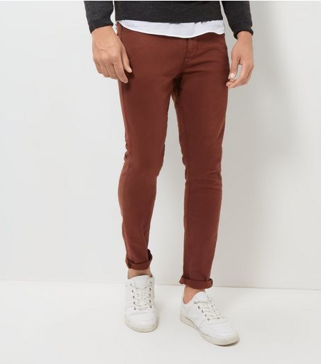Dark Red Skinny Trousers | New Look
