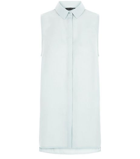 Mint Green Split Side Sleeveless Shirt | New Look