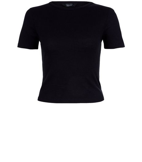 Teens Black Ribbed Crop Top | New Look