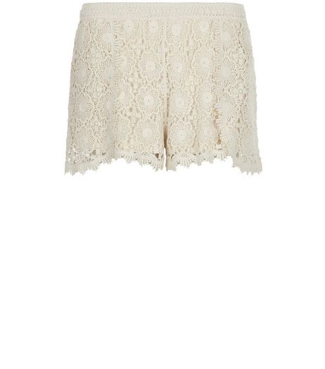 Cream Crochet Shorts | New Look