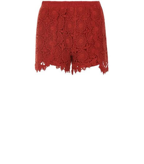 Rust Crochet Shorts | New Look