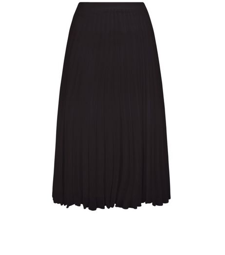 Black Chiffon Pleated Midi Skirt | New Look