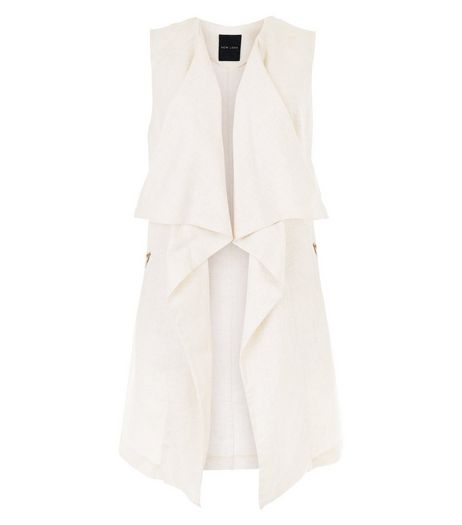 Camel Waterfall Sleeveless Jacket | New Look