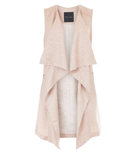 Mid Pink Waterfall Sleeveless Jacket | New Look