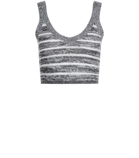 Blue Twist Knit Stripe Crop Top | New Look