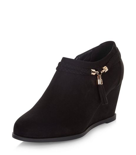 Teens Black Suedette Tassel Shoe Boots | New Look