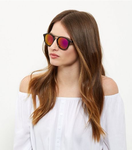 Grey Tortoiseshell Top Bar Sunglasses | New Look