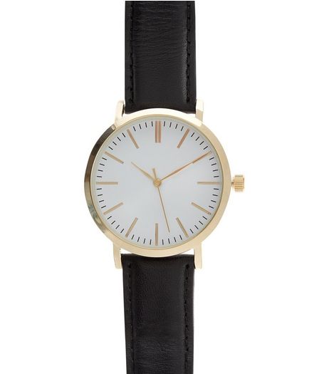 Black Leather Strap Watch | New Look