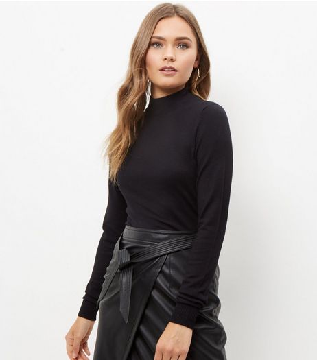 Black Stand Neck Jumper | New Look