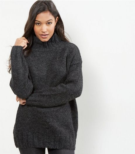 Dark Grey Turtle Neck Jumper | New Look
