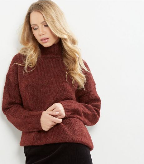 Burgundy Turtle Neck Jumper | New Look