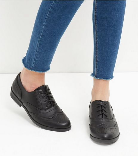Black Embossed Brogues | New Look