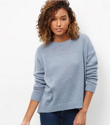 Pale Blue Boxy Jumper | New Look