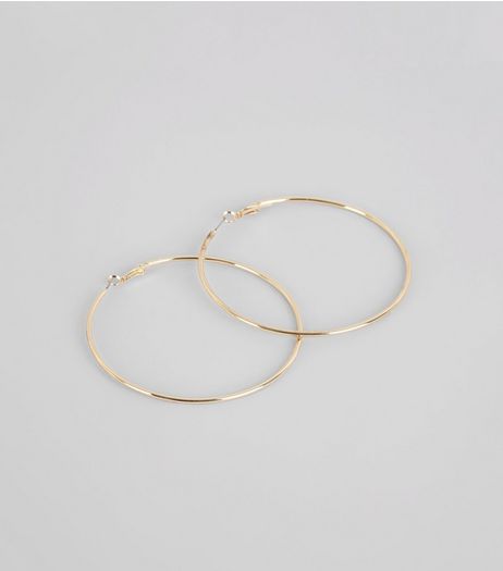 Gold 80mm Hoop Earrings | New Look