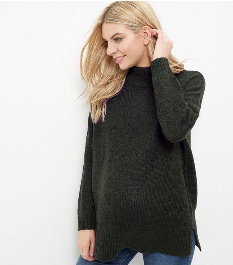 Maternity Grey Turtle Neck Jumper | New Look