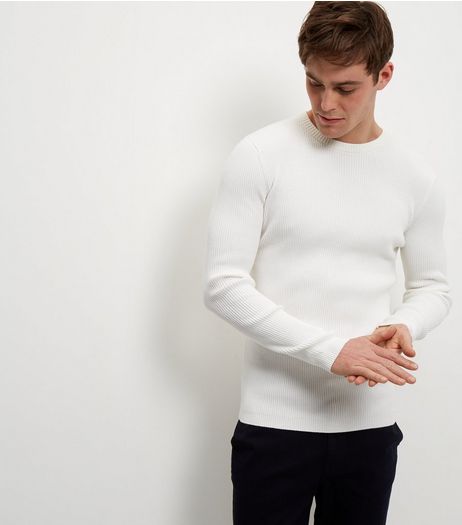 Cream Cotton Ribbed Jumper | New Look