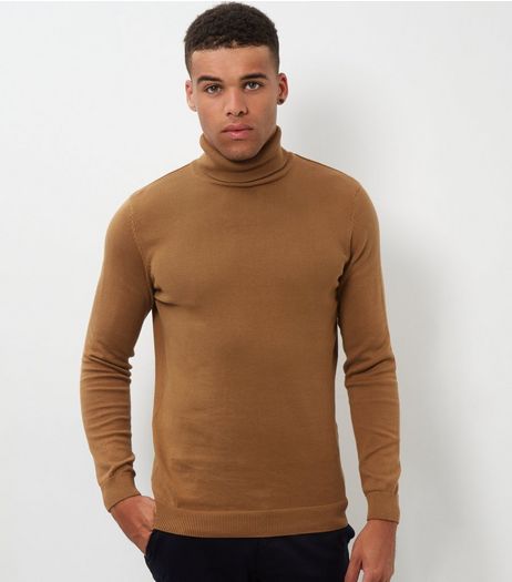 Camel Cotton Roll Neck Jumper | New Look