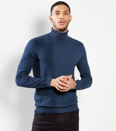 Navy Cotton Roll Neck Jumper | New Look