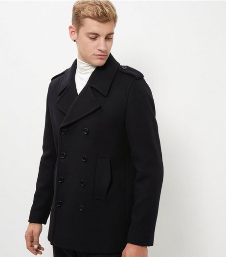 Navy Pea Coat | New Look