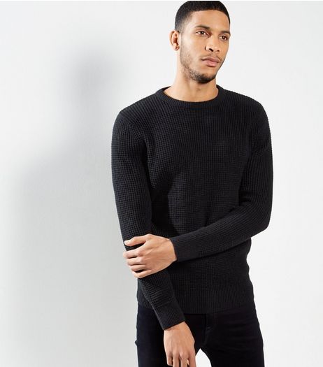 Navy Textured Jumper | New Look