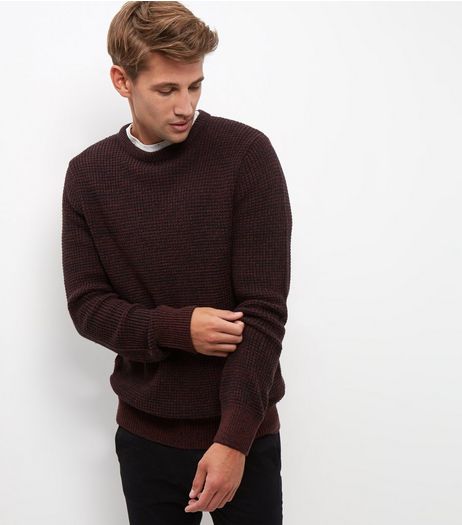 Burgundy Textured Jumper | New Look