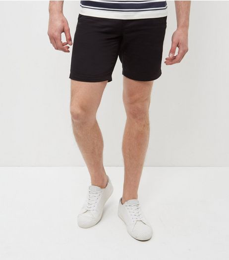 Black Turn Up Chino Shorts | New Look