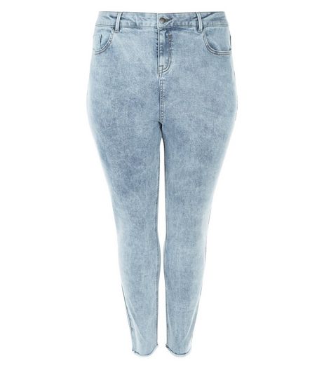 Curves Pale Blue Acid Wash Skinny Jeans | New Look