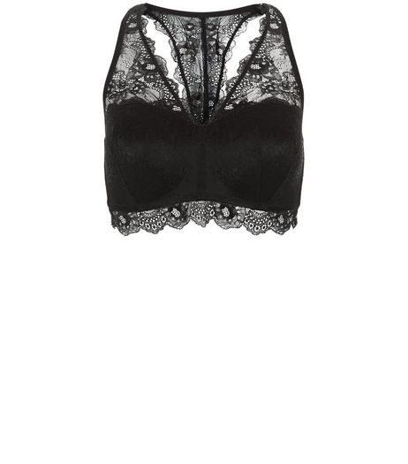 Black Lace Scallop Hem Bralet | New Look