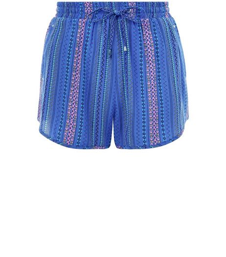 Blue Stripe Runner Shorts | New Look