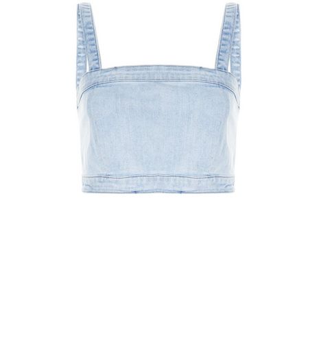 Pale Blue Denim Bralet | New Look