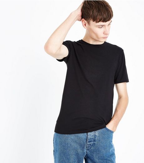 Black Cotton Stretch T-Shirt | New Look