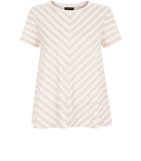 Pink Stripe Swing T-Shirt | New Look