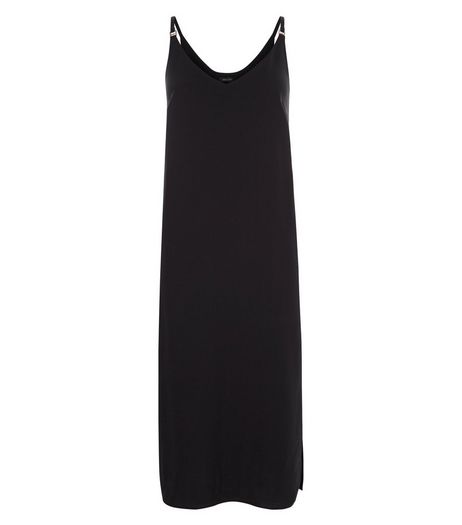 Black Midi Slip Dress | New Look