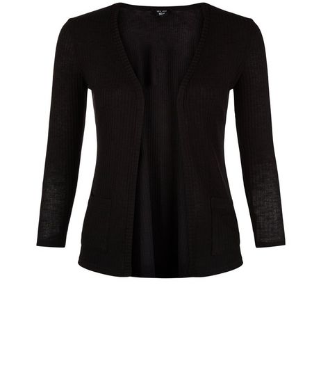 Teens Black Ribbed Cardigan | New Look