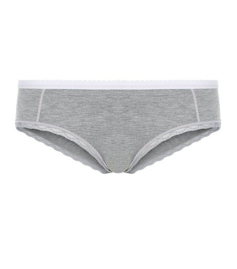 Pink Marl Lace Trim Short Briefs | New Look