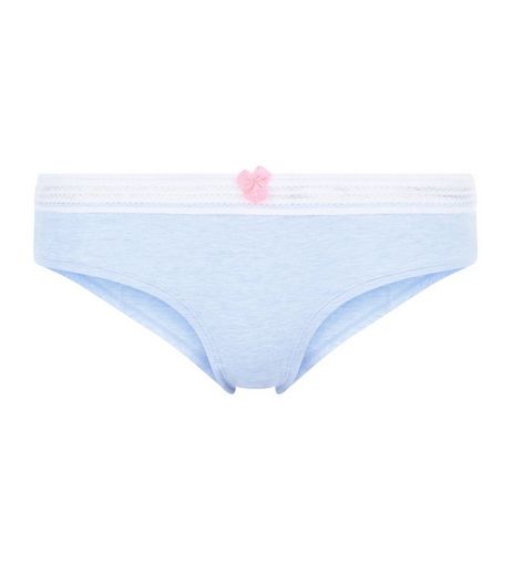 Blue Marl Stripe Trim Short Briefs | New Look