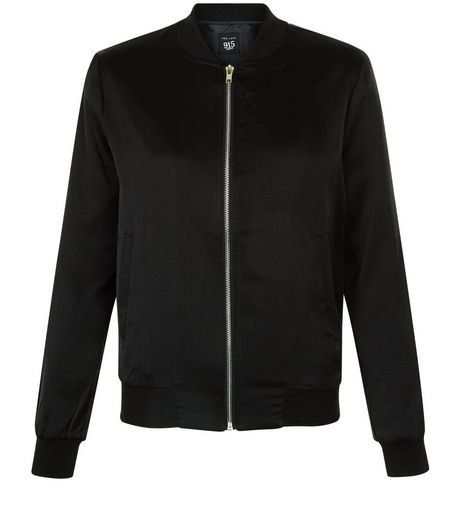 Teens Black Satin Bomber Jacket | New Look