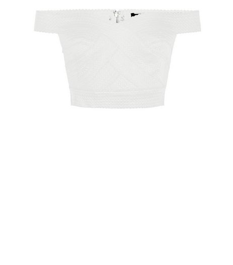 Petite Cream Bardot Neck Bandage Crop Top | New Look