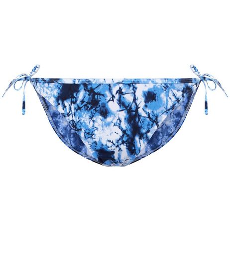 Blue Tie Dye Print Bikini Bottoms | New Look
