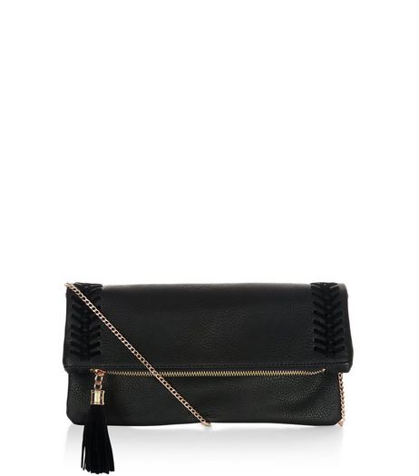 Black Stitch Trim Clutch | New Look